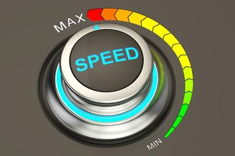 Speed knob, highest level of speed. 3D rendering Stock Illustration