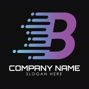 Speed Letter B Logo Design Template. Motion Speed Alphabet B Stock Illustration