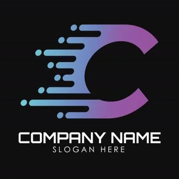 Speed Letter C Logo Design Template. Motion Speed Alphabet C Stock Illustration