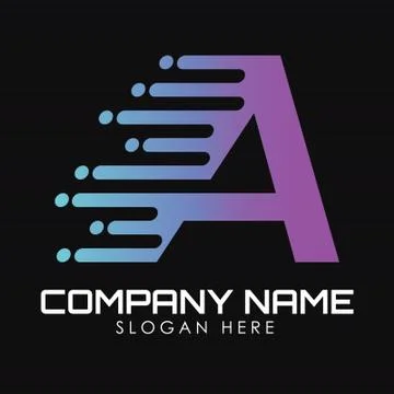 Speed Letter A Logo Design Template. Motion Speed Alphabet A Stock Illustration