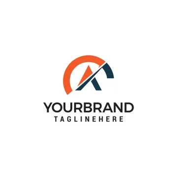 Speed letter A with tachometer logo Stock Illustration
