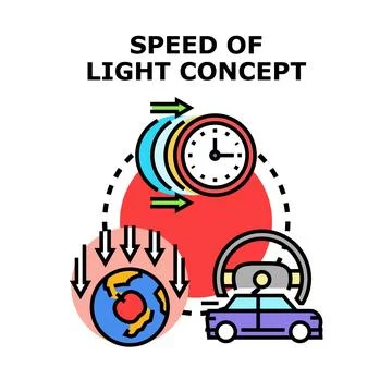 Speed of light concept with gravity and motion イラスト素材