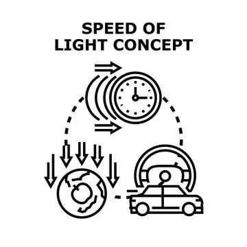 Speed of light concept with gravity and motion Stock Illustration