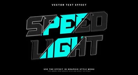 Speed Light editable text effect Template Stock Illustration