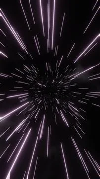 Speed of Light in Space: Abstract Light Streaks on a Dark Background Stock Illustration