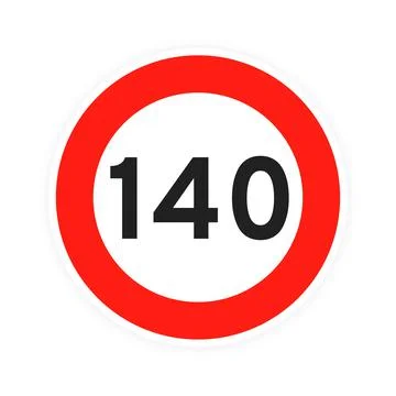 Speed limit 140 round road traffic icon sign flat style design vector Stock Illustration
