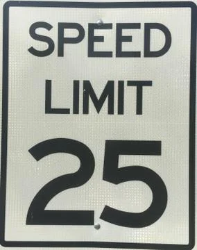 Speed Limit 25 스톡 사진