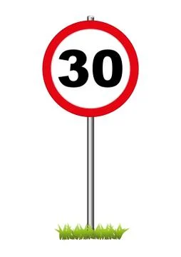 Speed Limit 30 Stock Illustration