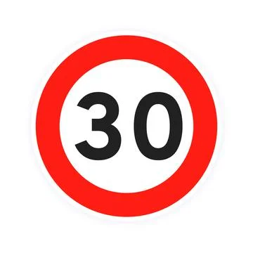 Speed limit 30 round road traffic icon sign flat style design vector Stock Illustration