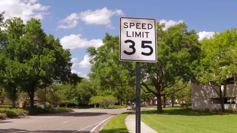 Speed Limit 35 Sign Isolated on a Sunny  Day Video stock 80464586