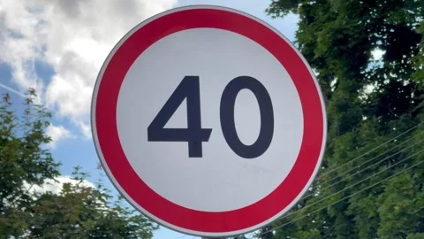 Speed-limit-40-sign Stock Footage 341824031
