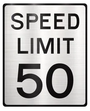 Speed limit 50 mph 스톡 일러스트