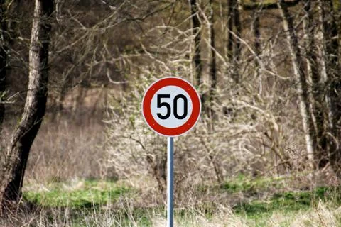 Speed Limit 50 Stock Photos