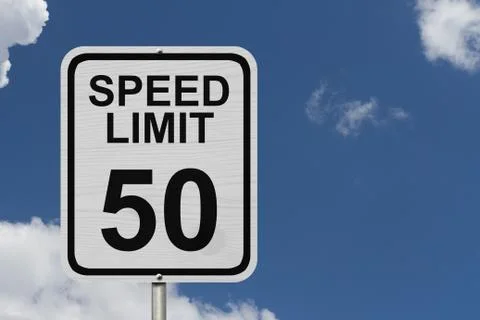 Speed limit 50 sign Stock Illustration