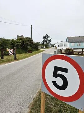 Speed limit 5mph Stock Photos