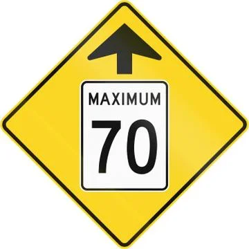 Speed Limit 70 Ahead in Canada Stock Illustration