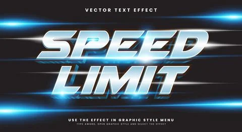 Speed Limit editable text effect Template Stock Illustration