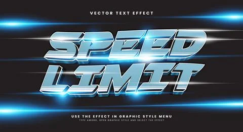 Speed Limit editable text effect Template Stock Illustration