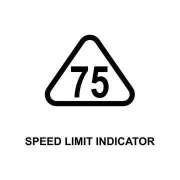 Speed limit indicator 75 icon. Element of railway signs for mobile concept and Stock Illustration