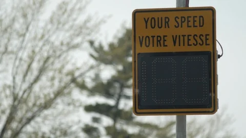 Speed limit Lcd detector road traffic 4k close up caution Stock-Footage 108642384