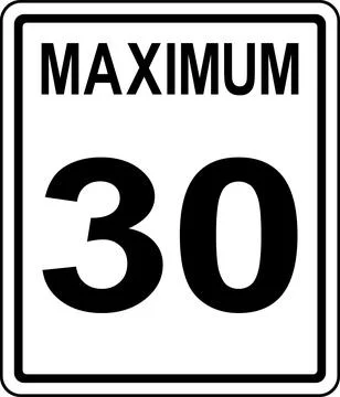 Speed limit maximum 30 sign. Illustrazione stock