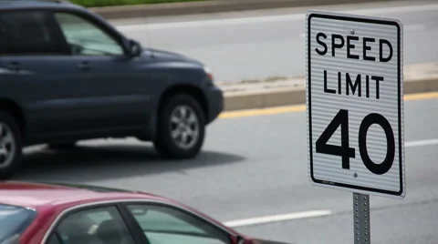 Speed Limit posting Stock Footage 4793033