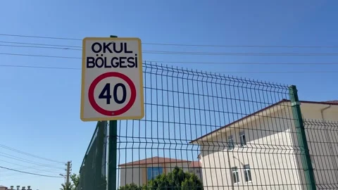 The speed limit in this school zone is 40 Stock Footage 345548836