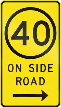 Speed Limit On Side Road Stock Illustration