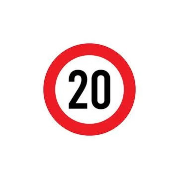 Speed limit sign icon vector Stock Illustration