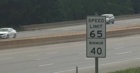 Speed Limit Sign on Interstate / Highway 65 mph Stock Footage 77894690