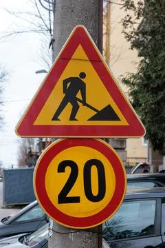 Speed limit sign Stock Photos