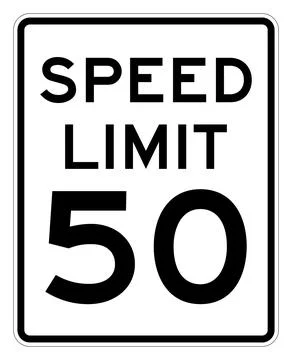 Speed limit sign, R2-1, US road sign Stock Illustration