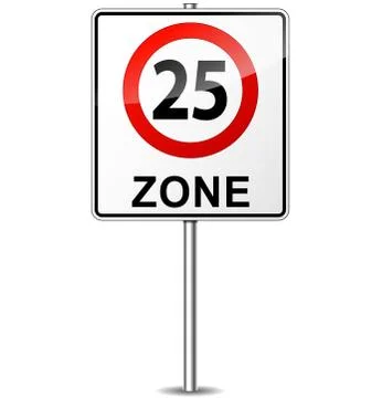 Speed limit zone sign Stock Illustration