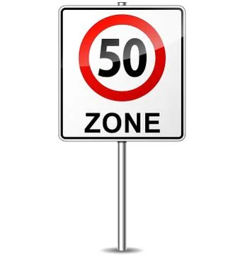 Speed limit zone sign Stock Illustration