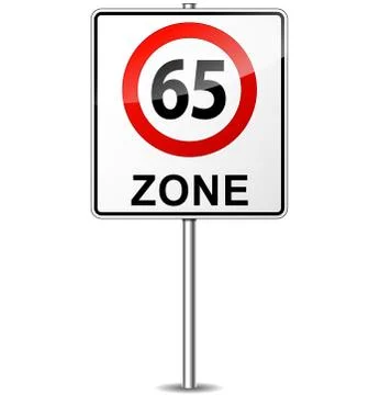 Speed limit zone sign Stock Illustration