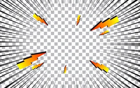 Speed ??line effects for comic books and manga. Radial cartoon explosions a.. Illustrazione stock