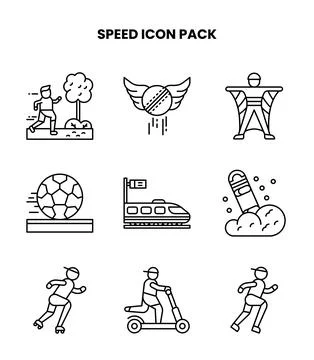 Speed Line Graphics Icons Pack Stock Illustration