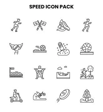 Speed Line Icons Pack Stock Illustration