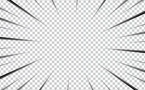 Speed ??line manga effect on transparent background. Illustrazione stock