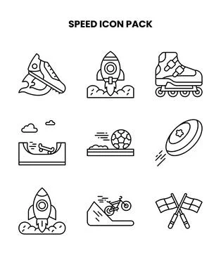 Speed Line Scalable Icons Pack Stock Illustration