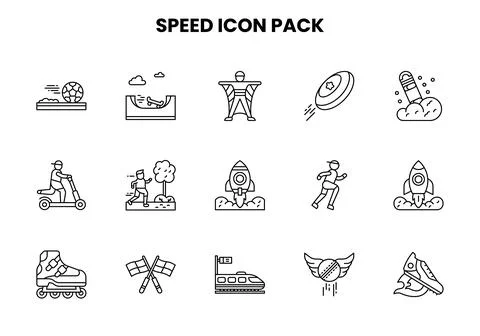 Speed Line UI Icons Pack 스톡 일러스트