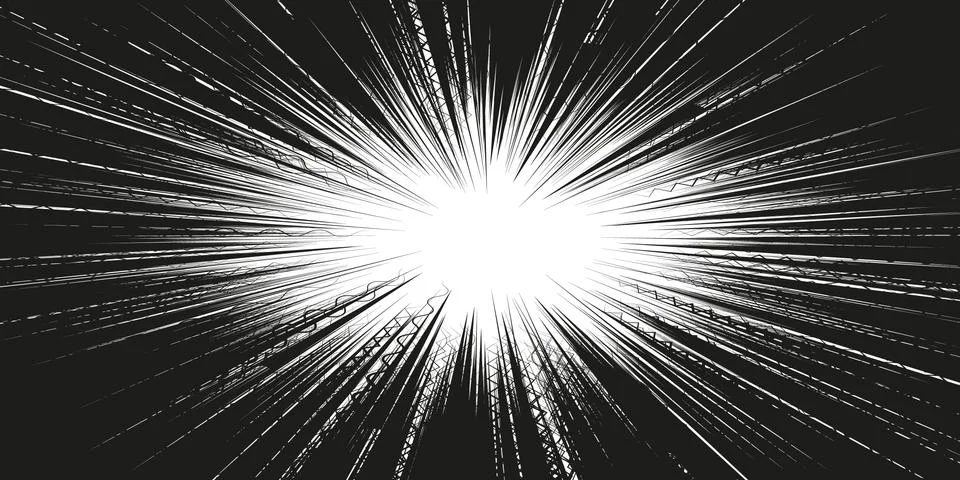 Speed lines background with space for text. Black and white vector Stock-Illustration