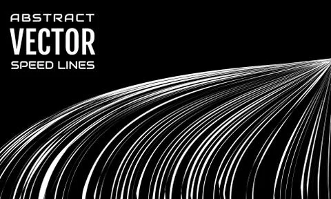 Speed lines background with space for text. Black and white vector illustration Stock Illustration