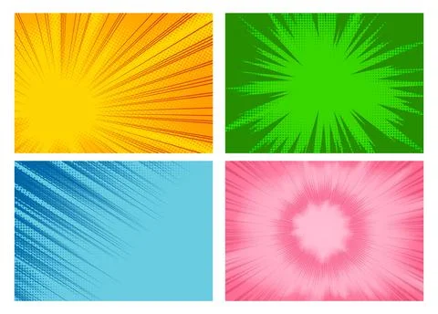 Speed lines for comic book. Manga or anime frame, superhero action, explosion Stock Illustration