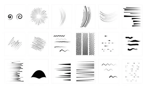 Speed lines effect, abstract comic book graphic element for motion Stock Illustration