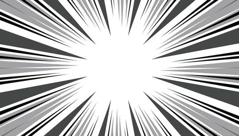 Speed ??lines in frame for manga comic book. Radial movement on white backg.. Illustrazione stock