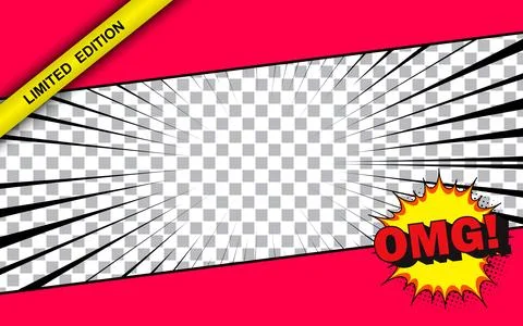 Speed lines in a frame for a manga comic. Radial motion background. Vector .. Stock Illustration