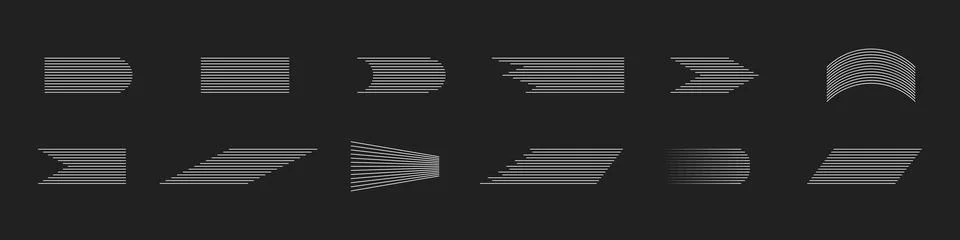 Speed lines isolated set. Comic speed motion lines collection. Motion effect for Illustrazione stock