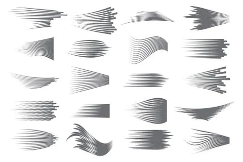 Speed lines isolated set. Comics motion lines for fast moving object or moving Stock Illustration