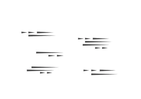 Speed lines isolated set. Motion effect for your design. Black lines on white 스톡 일러스트